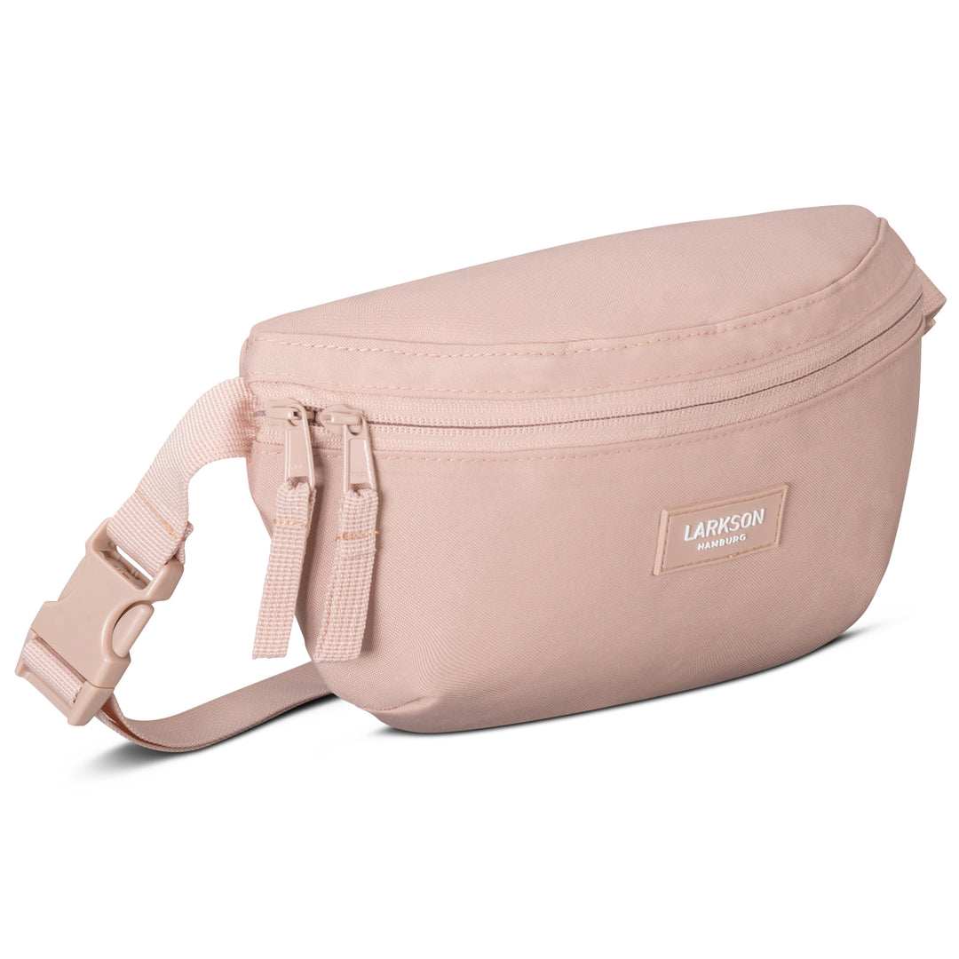 Rosa Bauchtasche Finn von Larkson mit zwei Reißverschlüssen und verstellbarem Gurt