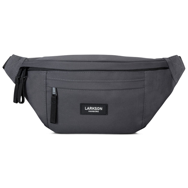 LARKSON Bauchtasche Ole für Herren, grau, mit Fronttasche und Reißverschluss