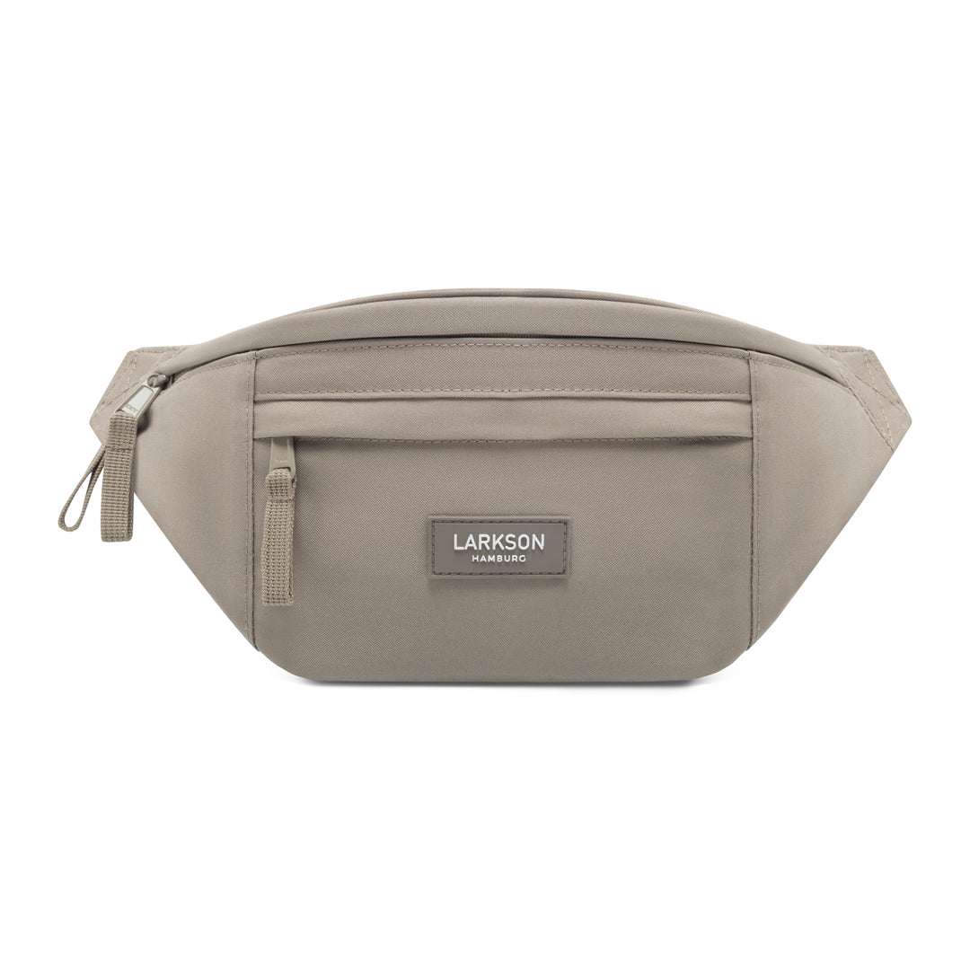 LARKSON Bauchtasche Ole in gravel, rechteckig mit zwei Reißverschlusstaschen, Baumwollstoff
