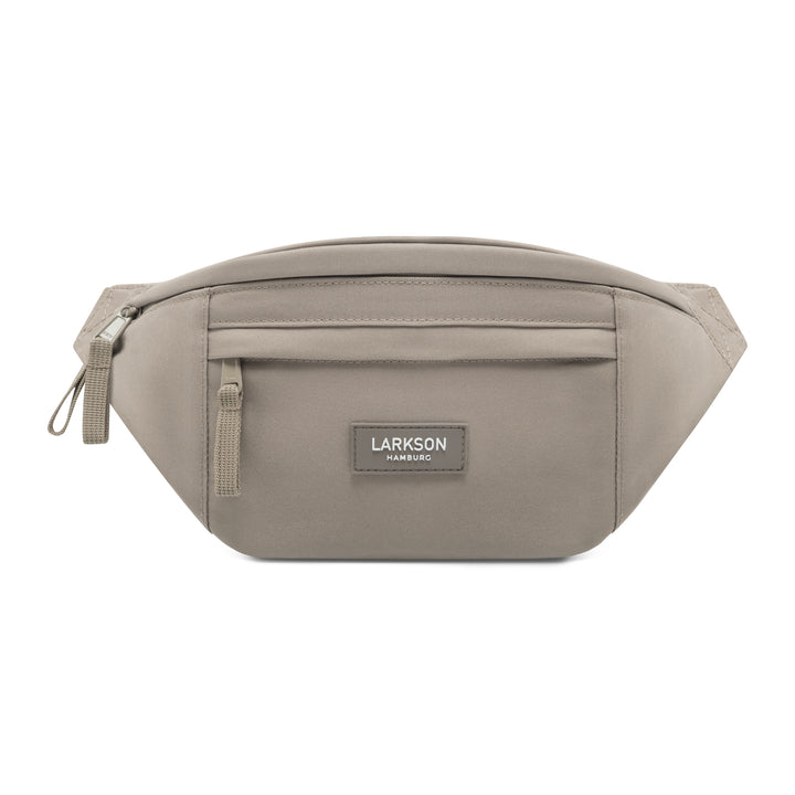 LARKSON Bauchtasche Ole in gravel, rechteckig mit zwei Reißverschlusstaschen, Baumwollstoff
