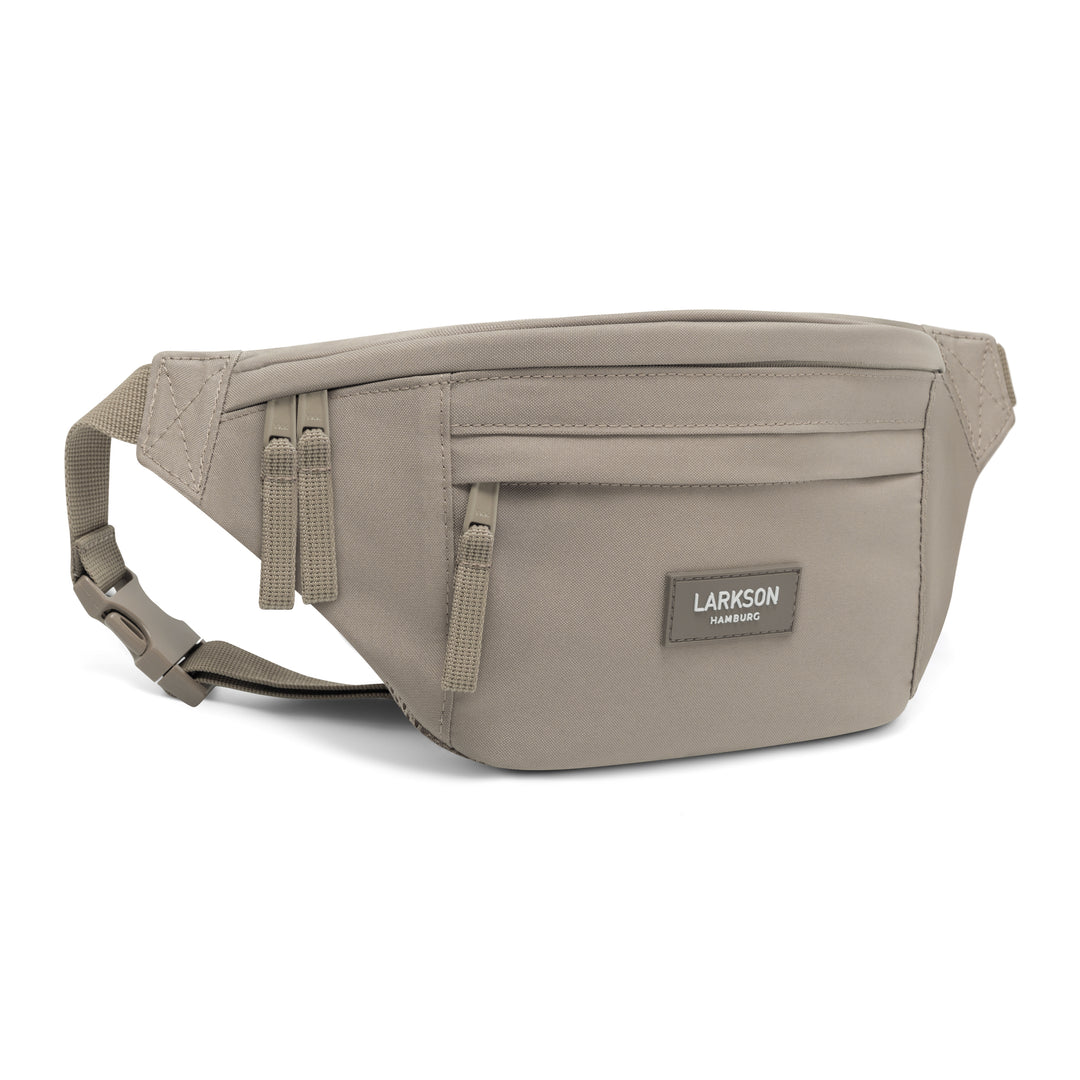 LARKSON Bauchtasche Ole in Gravel mit mehreren Reißverschlusstaschen und verstellbarem Gurt