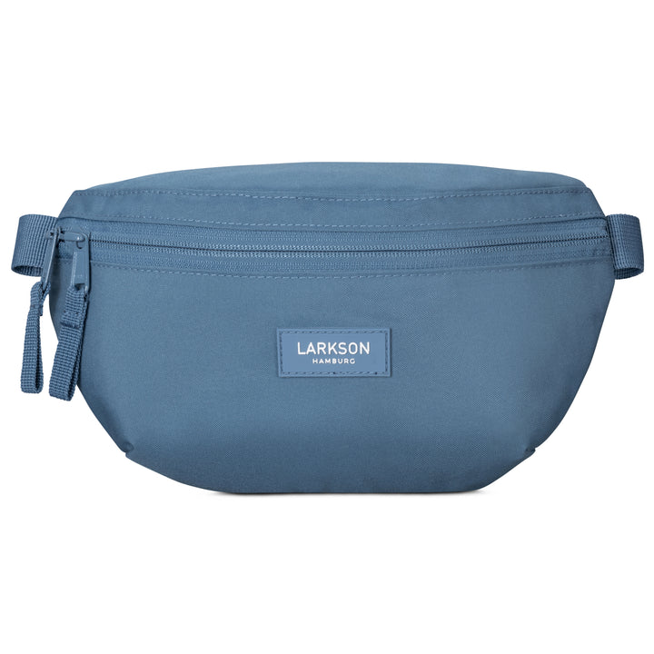 Blaue LARKSON Bauchtasche 'Finn' mit Reißverschluss und Markenlogo vorne
