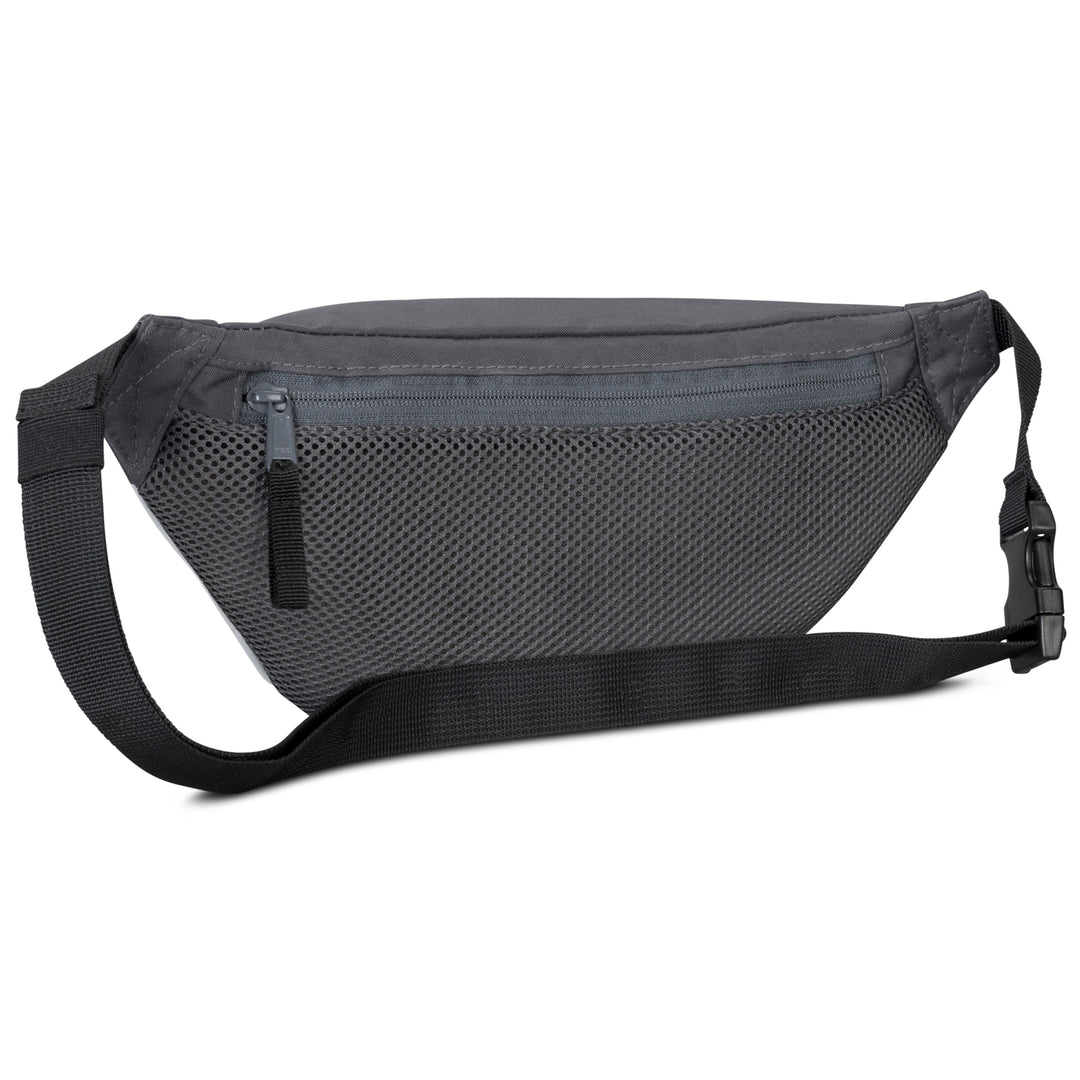 Larkson Bauchtasche Ole in Grau mit Netzstoff und Frontreißverschluss