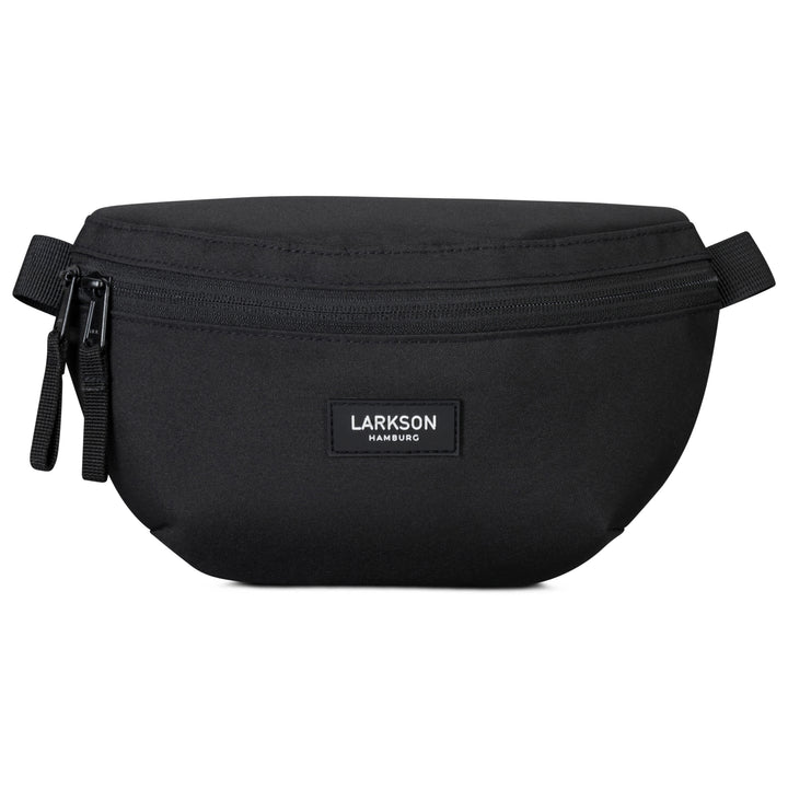 Schwarze Bauchtasche 'Finn' von Larkson mit Reißverschluss und Logo vorne