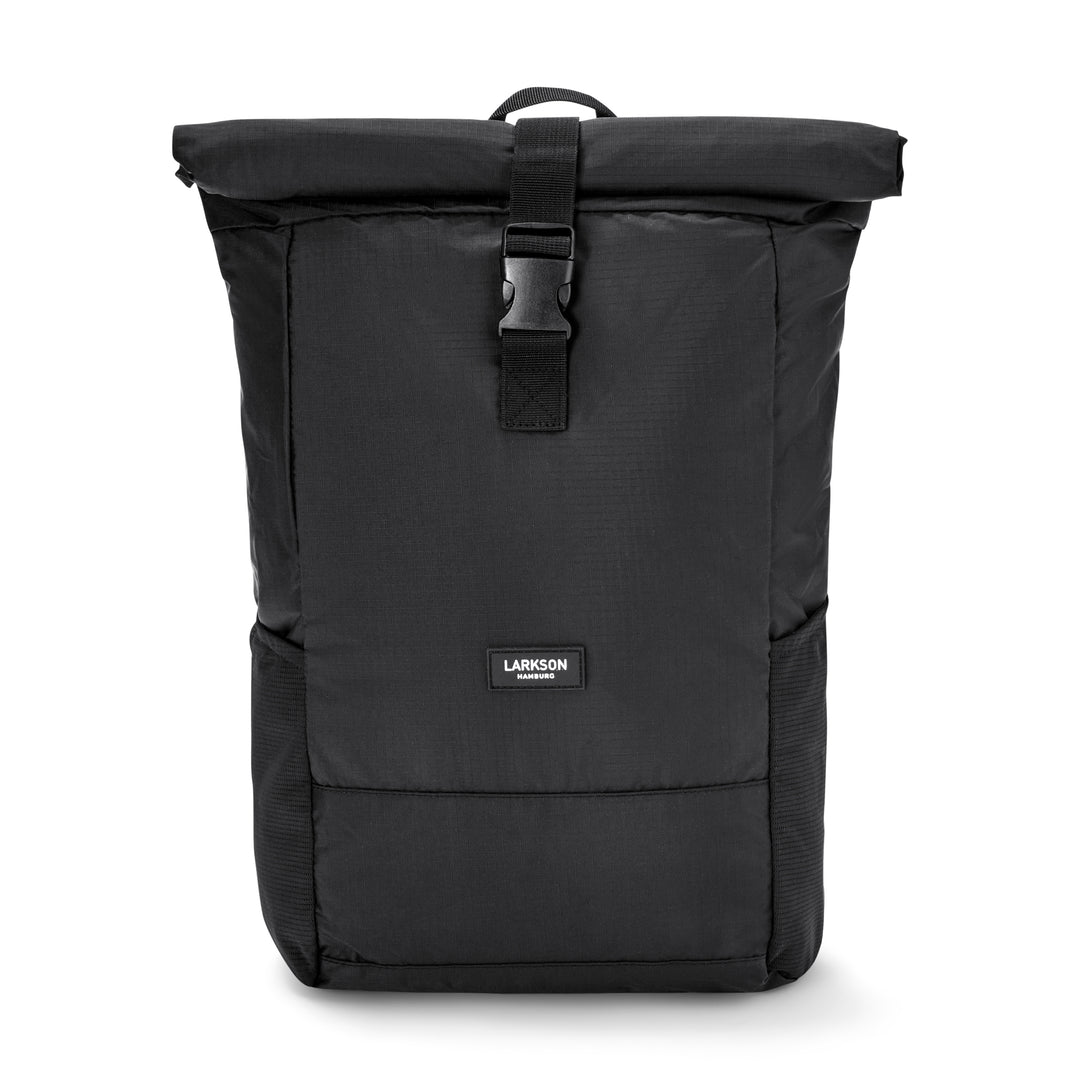 Schwarzer faltbarer Rolltop Rucksack Arne von LARKSON mit Schnallenverschluss
