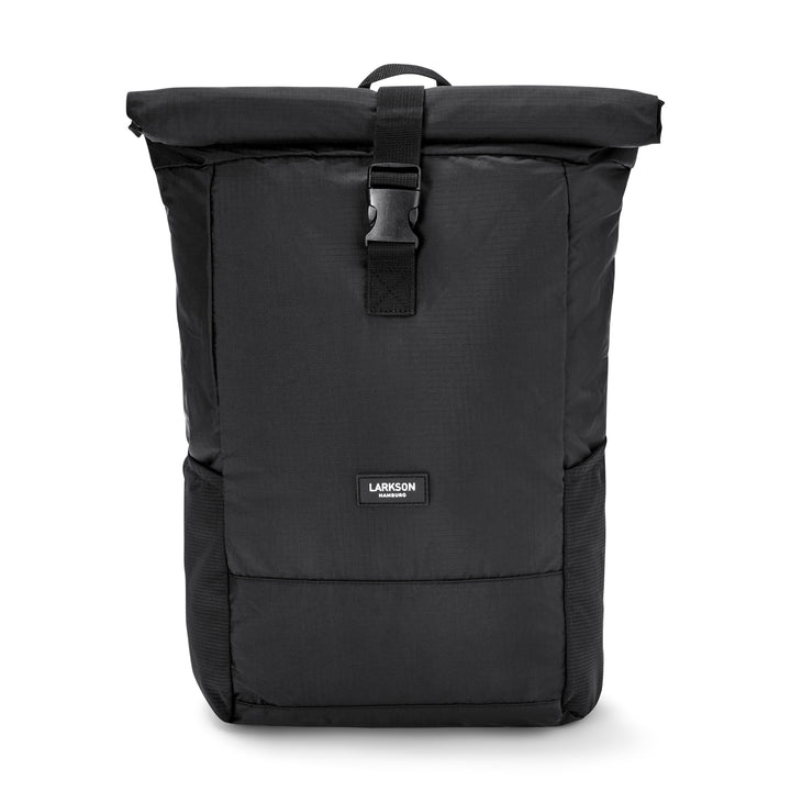 Schwarzer faltbarer Rolltop Rucksack Arne von LARKSON mit Schnallenverschluss