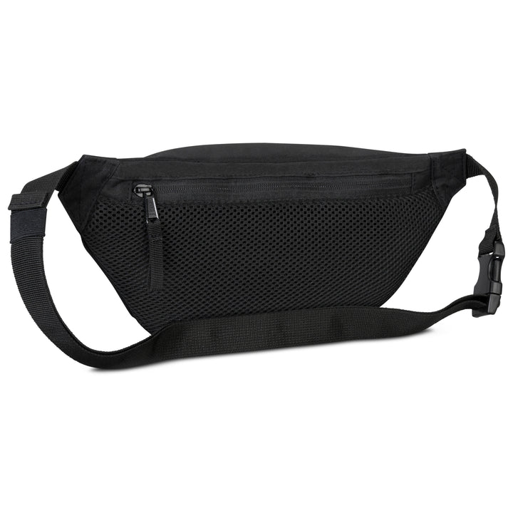 Schwarze Bauchtasche Ole von LARKSON mit Netzstoff und Reißverschluss vorne