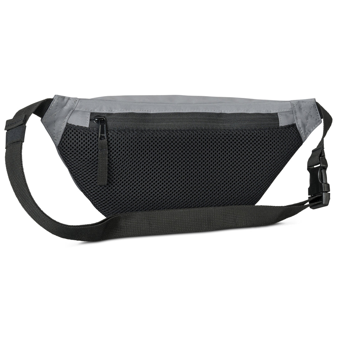 LARKSON Bauchtasche Ole in Grau mit schwarzer Netzvorderseite und verstellbarem Gurt