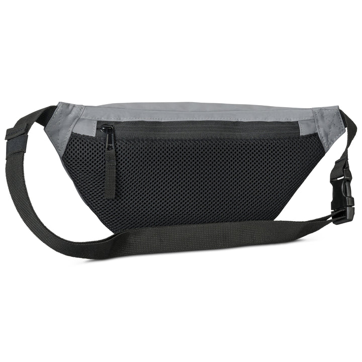 LARKSON Bauchtasche Ole in Grau mit schwarzer Netzvorderseite und verstellbarem Gurt