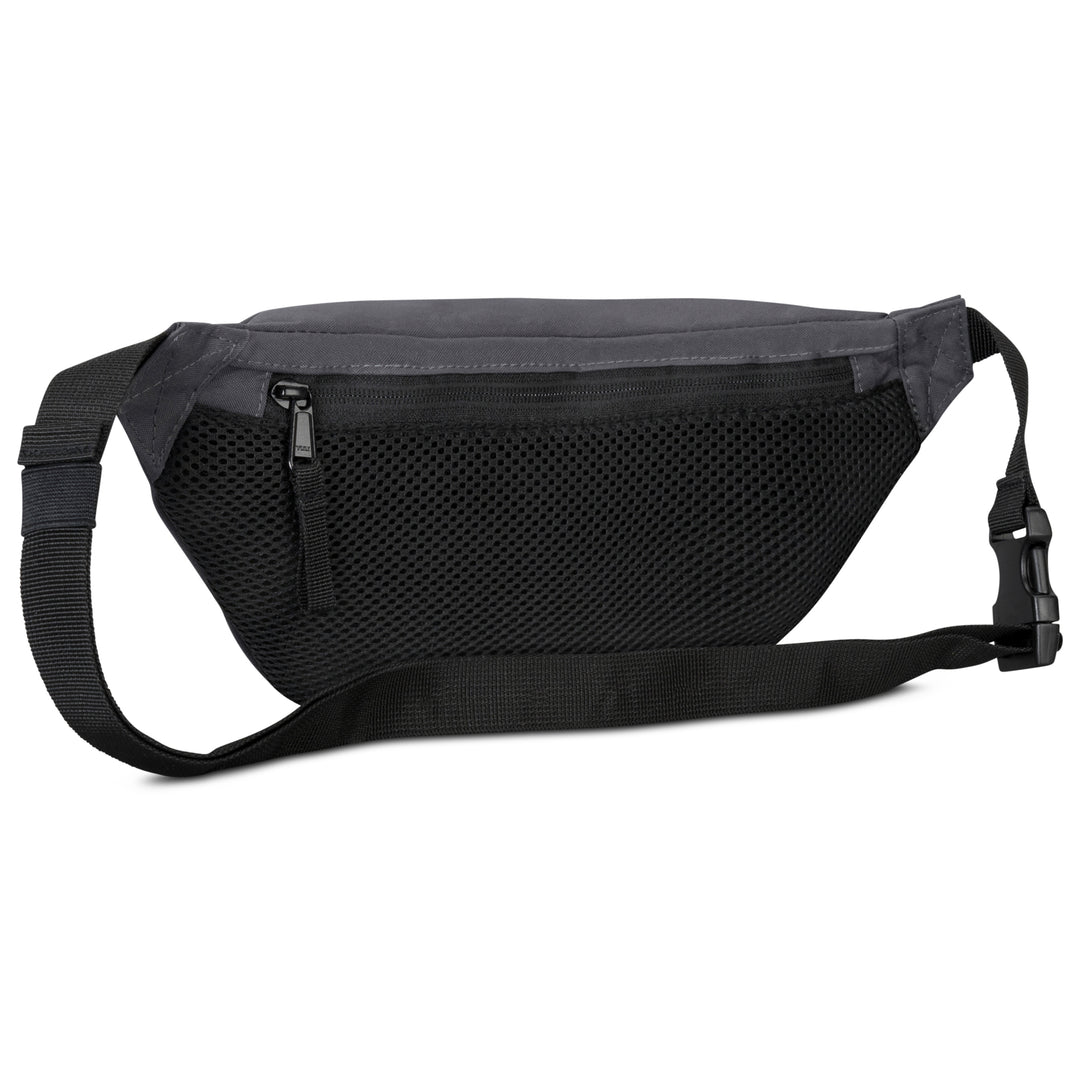 LARKSON Bauchtasche Ole in Grau-Schwarz mit Netzfach und verstellbarem Gurt