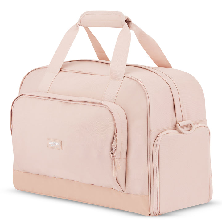 Beige-rosa LARKSON Reisetasche Finja mit mehreren Taschen und kurzen Tragegriffen