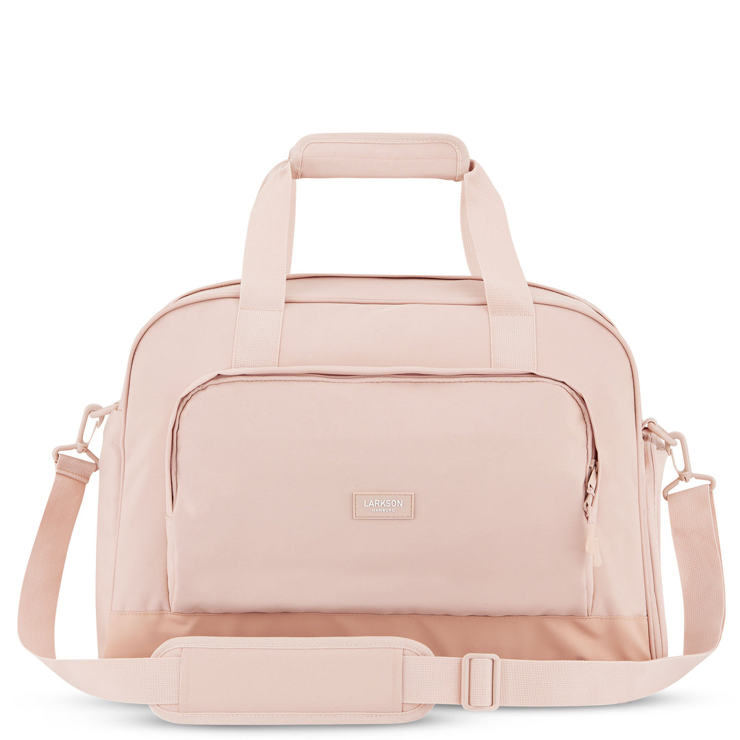Rosa Reisetasche Finja von LARKSON mit kurzem Griff und verstellbarem Schultergurt