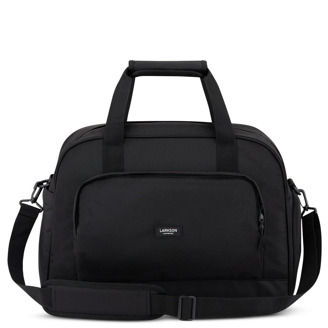 Schwarze LARKSON Reisetasche Finja mit zwei Griffen und abnehmbarem Schultergurt