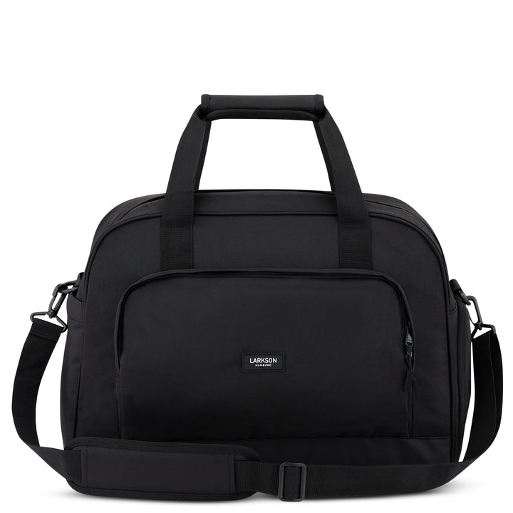 Schwarze LARKSON Reisetasche Finja mit zwei Griffen und abnehmbarem Schultergurt