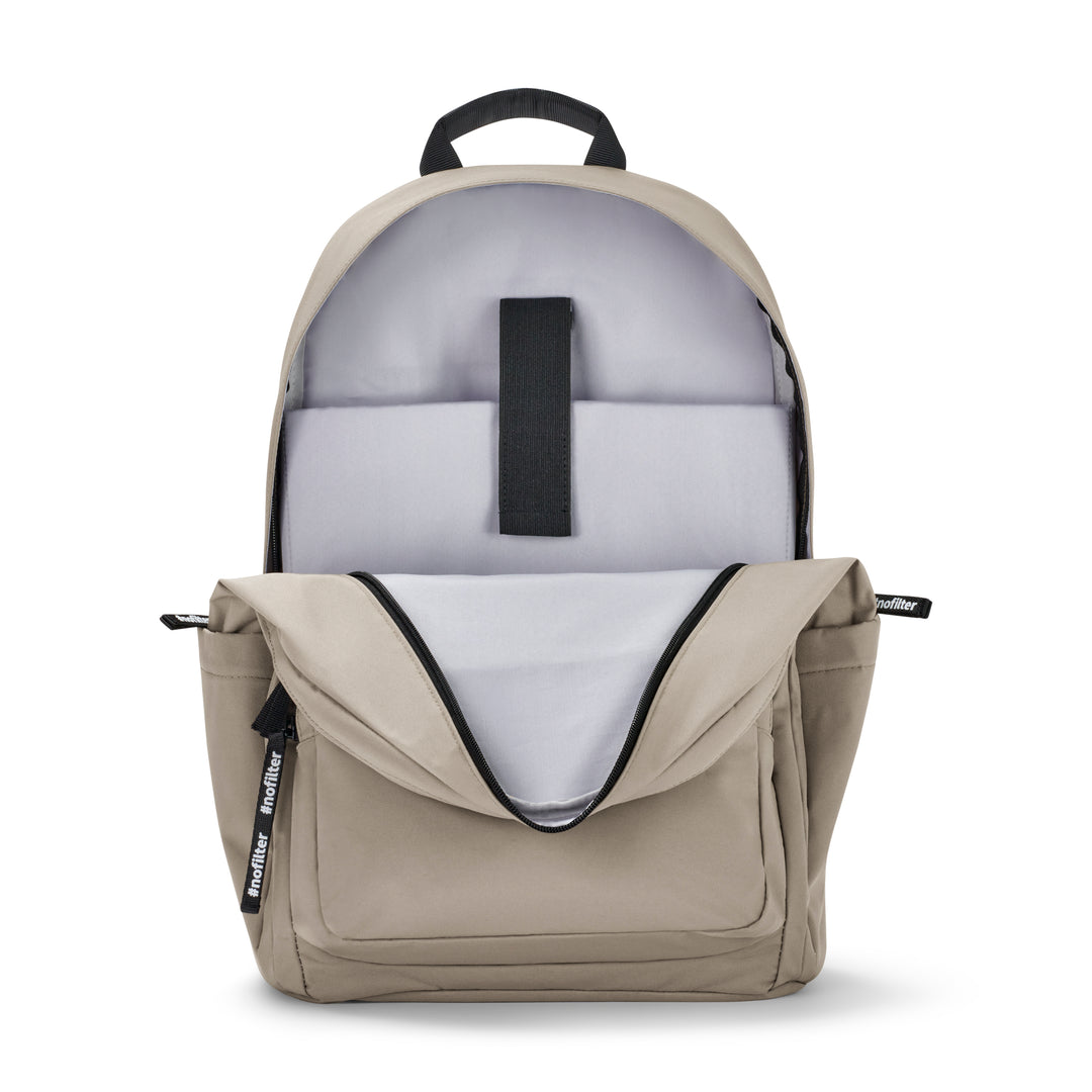 Offener beiger Rucksack No 3 Advanced mit Innenfach für Laptop oder Tablet