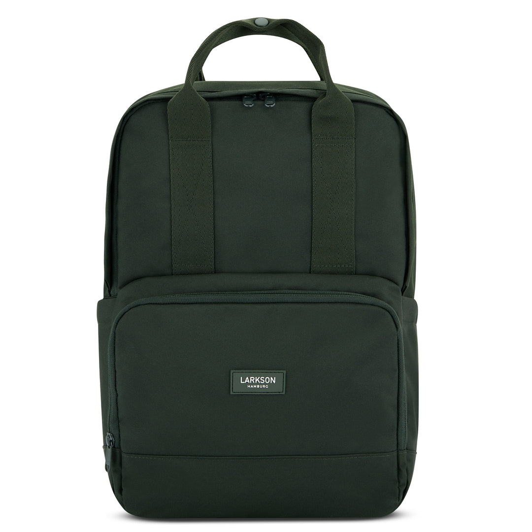 Grüner LARKSON Rucksack No 6 mit Fronttasche und Doppeltragegriff