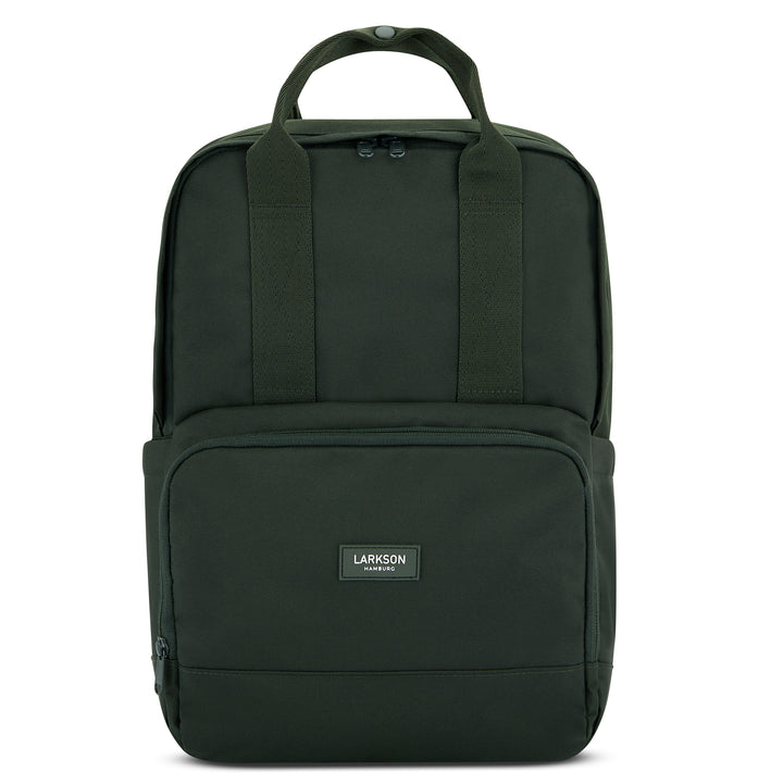 Grüner LARKSON Rucksack No 6 mit Fronttasche und Doppeltragegriff