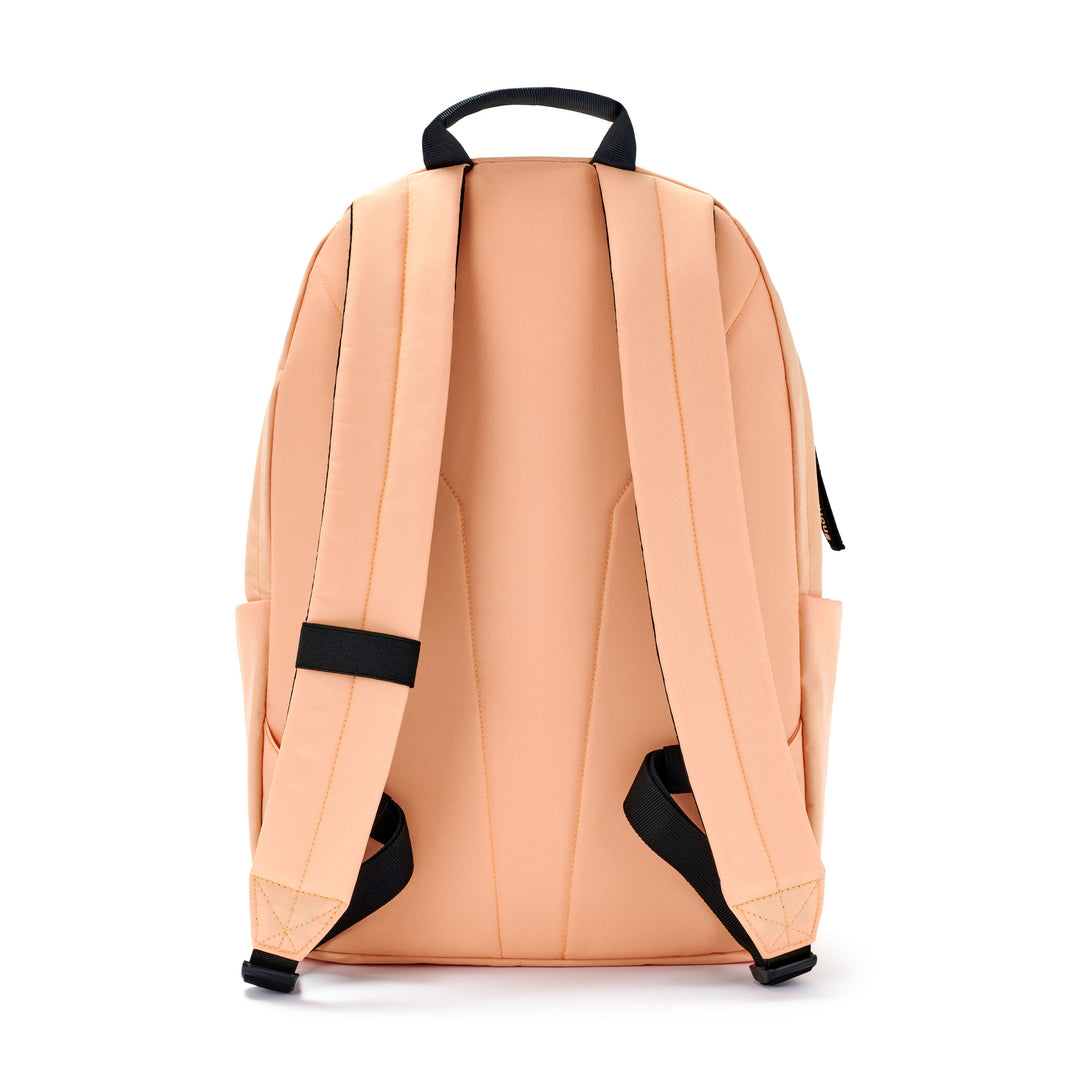 Rückenansicht des ergonomischen Rucksack No 3 in hellbeige mit gepolsterten, verstellbaren Schultergurten