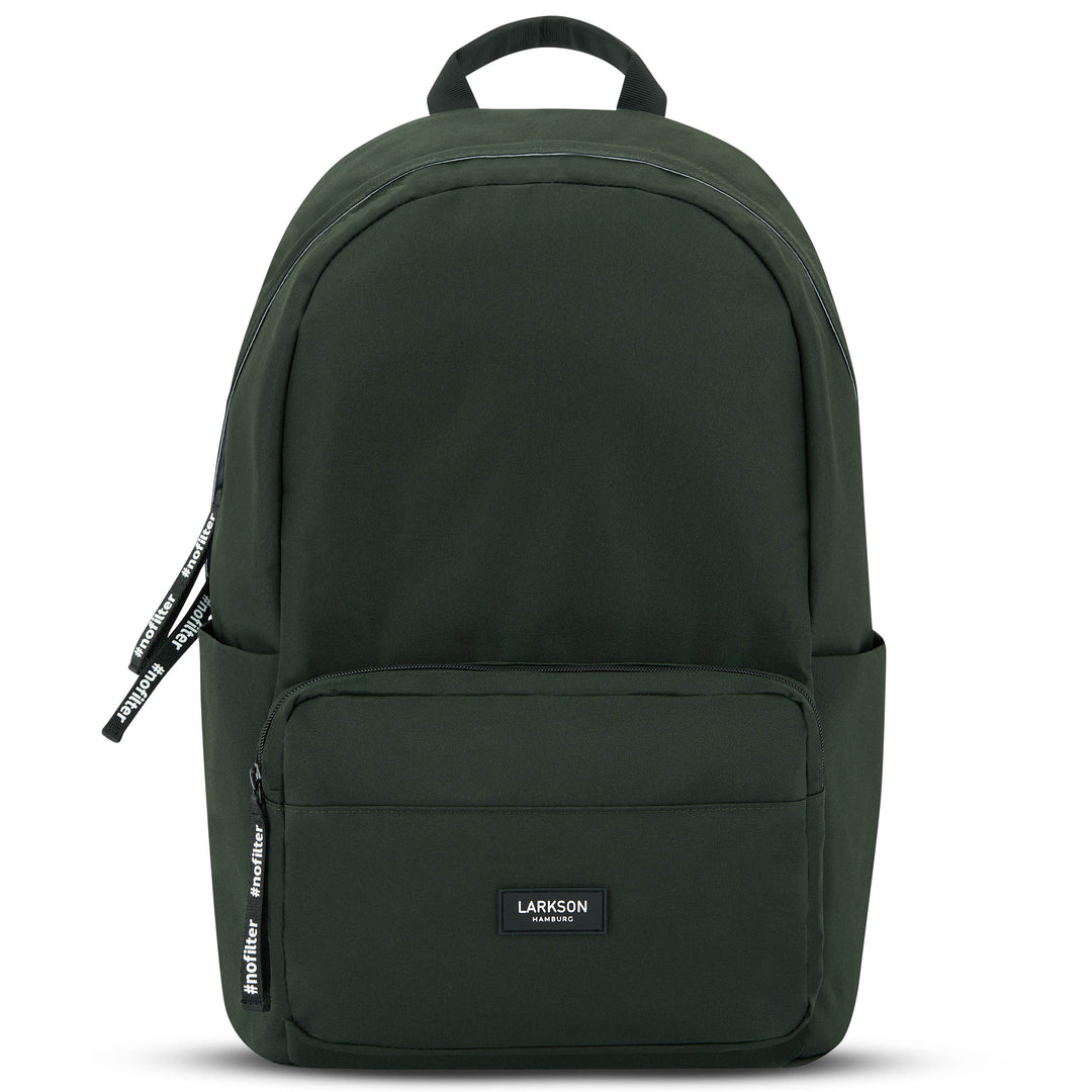 Grüner LARKSON Rucksack No 3 mit Fronttasche und seitlichen Fächern