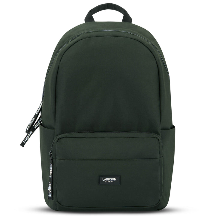 Grüner LARKSON Rucksack No 3 mit Fronttasche und seitlichen Fächern