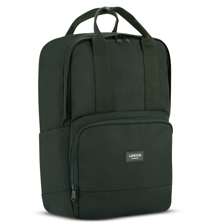 Grüner Tagesrucksack 'Rucksack No 6' von LARKSON mit rechteckiger Form und Fronttasche