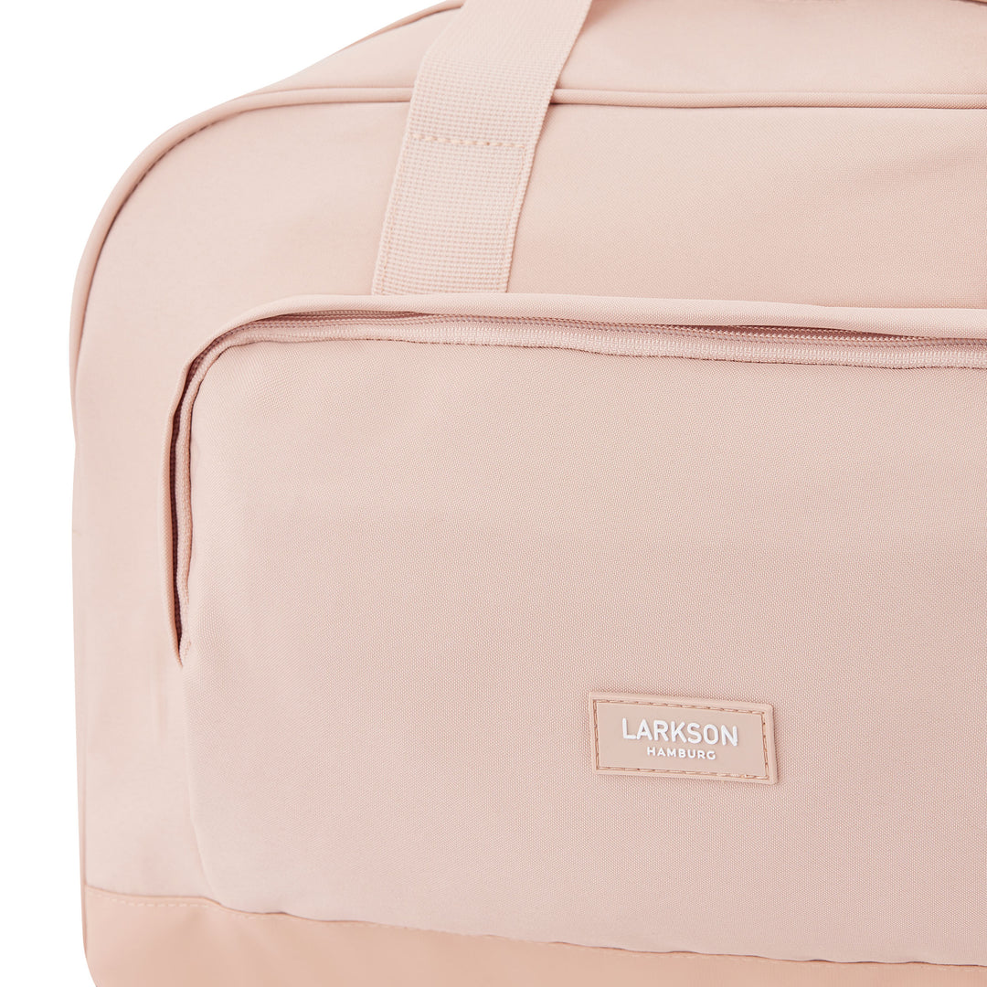 Rosa Reisetasche Finja von Larkson mit Außentasche und Tragegriff