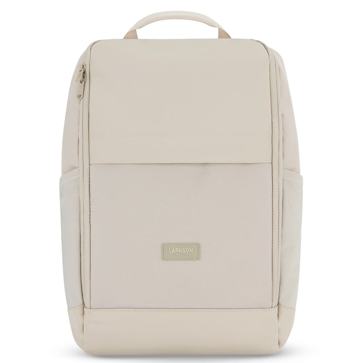 Beiger Business-Rucksack Niklas von LARKSON mit rechteckiger Form und Laptopfach