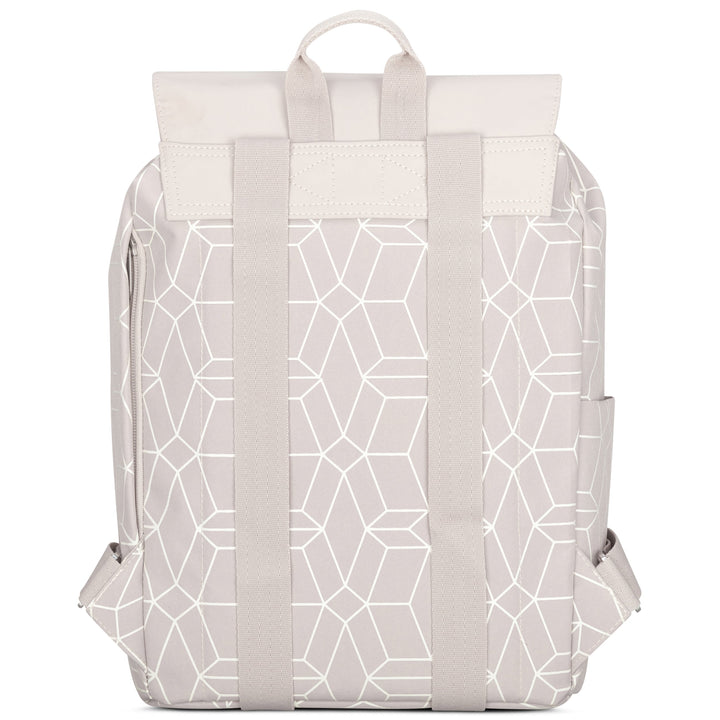 Beiger Damenrucksack 'Ida' mit geometrischem Muster und breiten Trägern