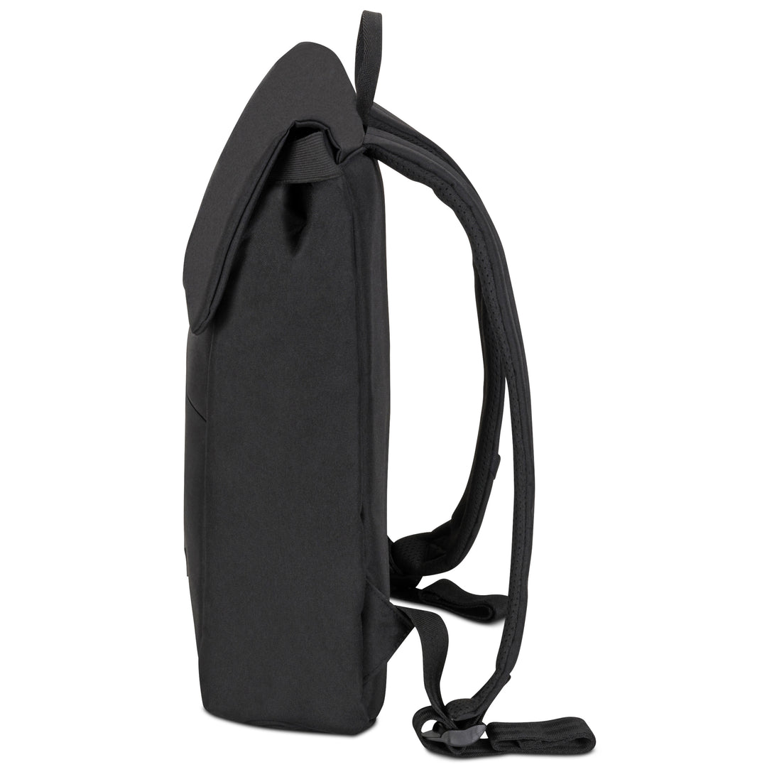 Schwarzer Damenrucksack 'Rucksack Ronja' von LARKSON in seitlicher Ansicht