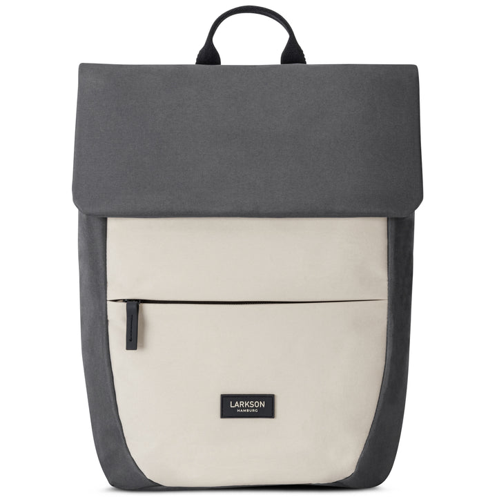 LARKSON Rucksack Ronja, kleine Damenrucksack, grau-beige mit Frontreißverschlussfach
