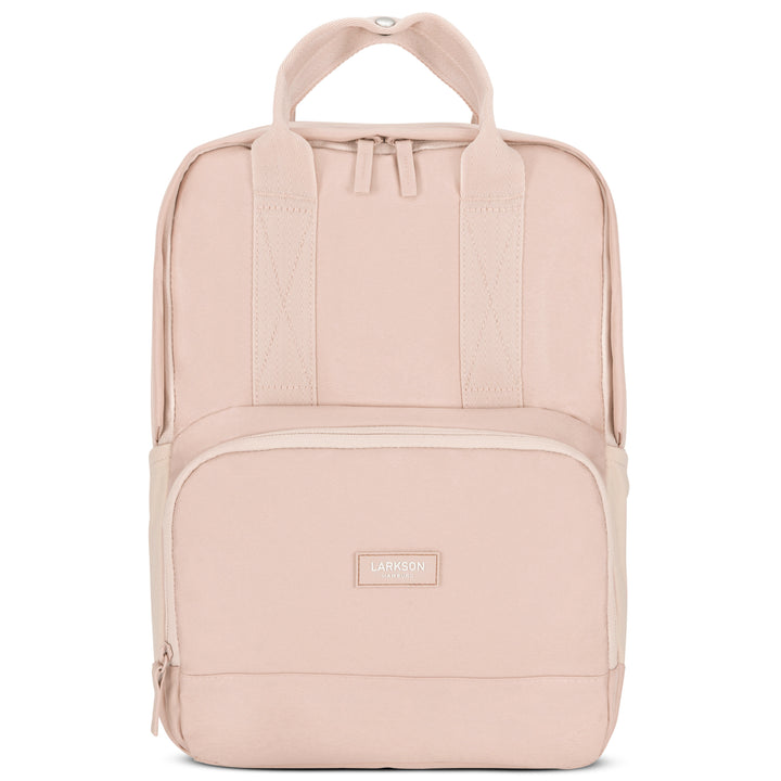 Rucksack No 6 von LARKSON in rosa mit Fronttasche und Tragegriff