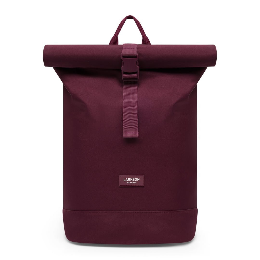 Rolltop Rucksack Janne Small von LARKSON in Beerenton, minimalistisches Design mit Klickverschluss