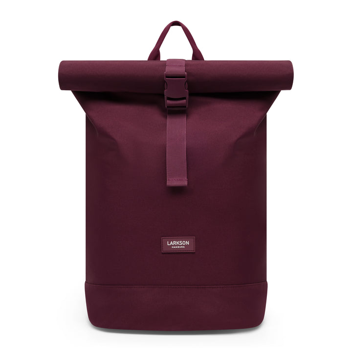 Rolltop Rucksack Janne Small von LARKSON in Beerenton, minimalistisches Design mit Klickverschluss