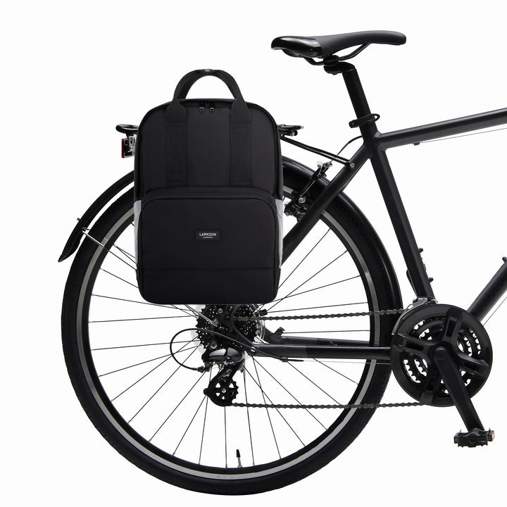Rucksack & Fahrradtasche in Einem #farbe_schwarz-reflective