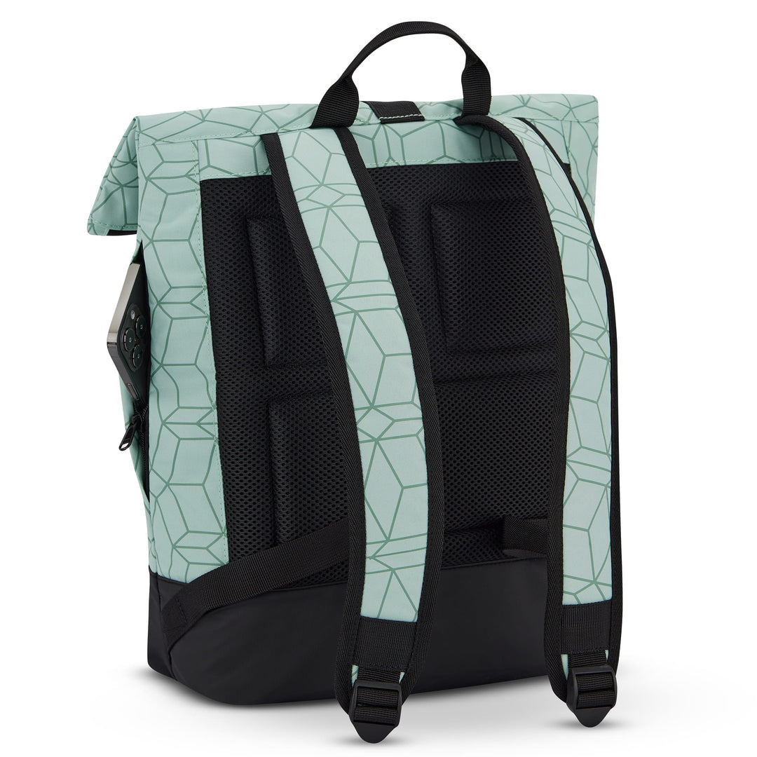 Alltag Daypack Rucksack für Damen. #farbe_mint-gemustert