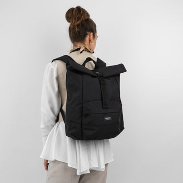 Rolltop Rucksack Rucksack Damen Modern Schwarz Rolltop Rucksack