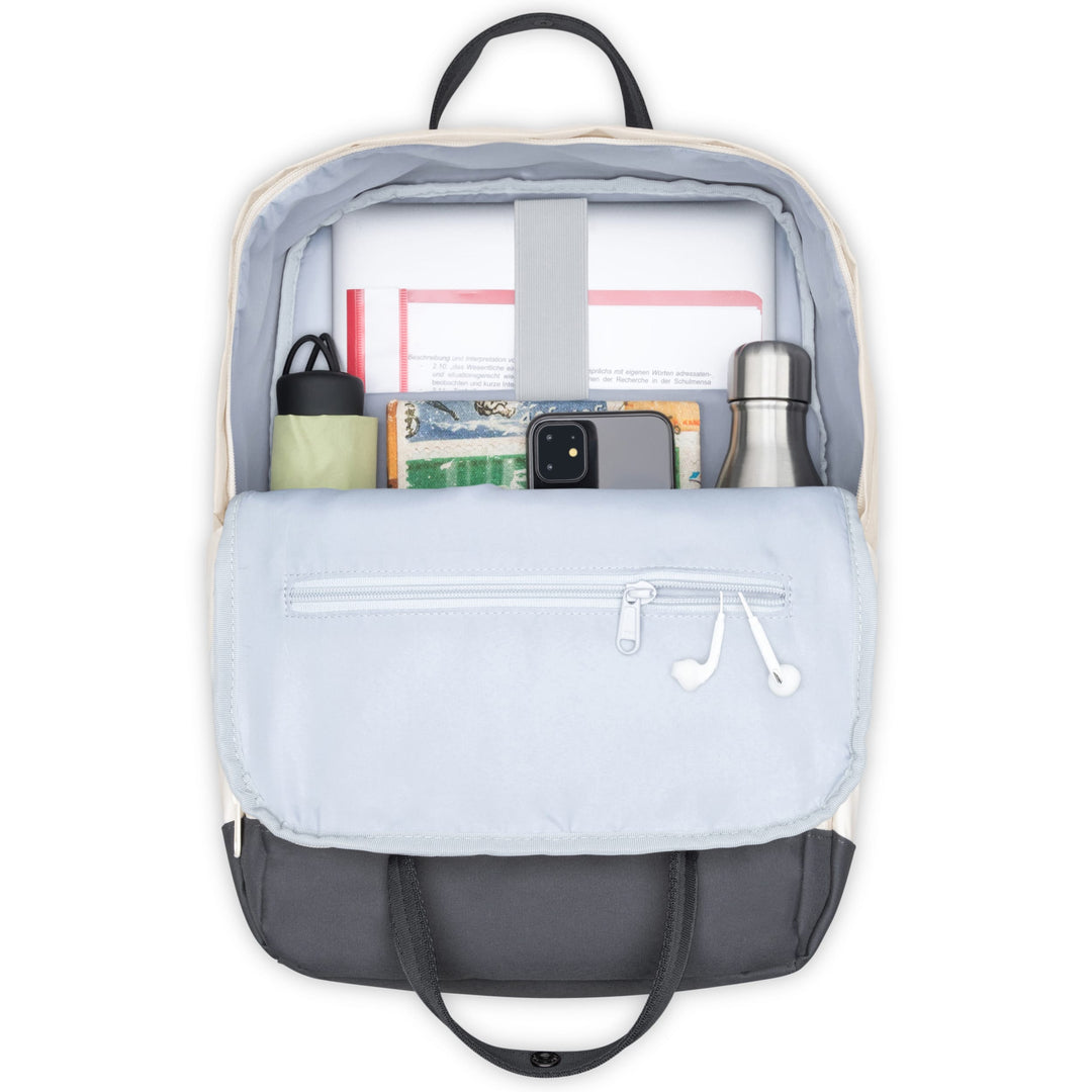 Stylischer Rucksack für Alltag, Schule & Uni.#farbe_sand-grau